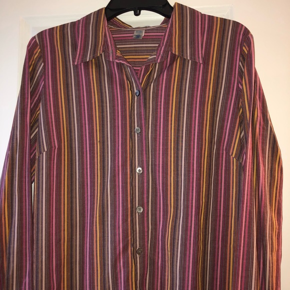 Old navy brown striped blouse - Picture 2 of 6